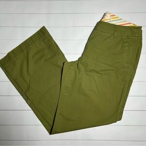J Crew Classic Twill Chino Trousers Green Size 6